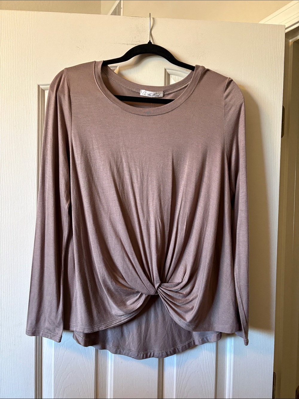 Anthropologie On The Road Taupe Wrap Shirt size XS